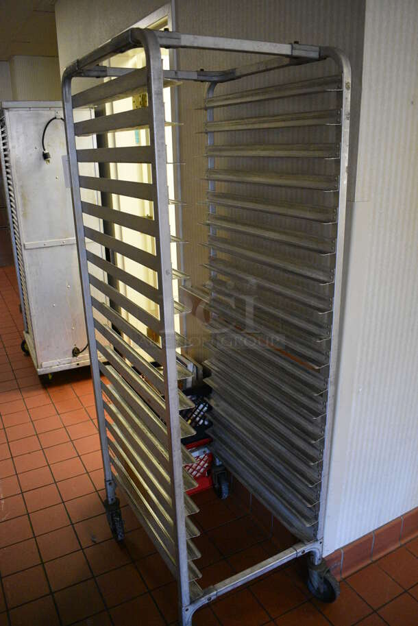 Metal Commercial Pan Transport Rack on Commercial Casters. 20.5x27x68. (kitchen hallway) - Image 2 of 4
