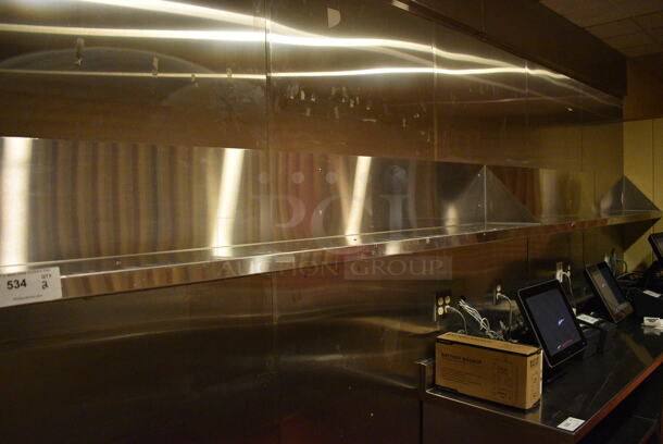 2 Stainless Steel Commercial Wall Mount Shelves. BUYER MUST REMOVE. 77x10x12. 2 Times Your Bid! (main dining room - POS Room) - Image 1 of 4