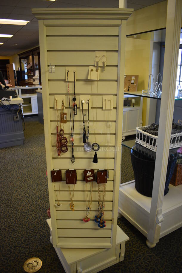 3 Various Stands w/ Contents Including Jewelry. Includes 18x18x70. 3 Times Your Bid! (yellow clothing store) - Image 3 of 7