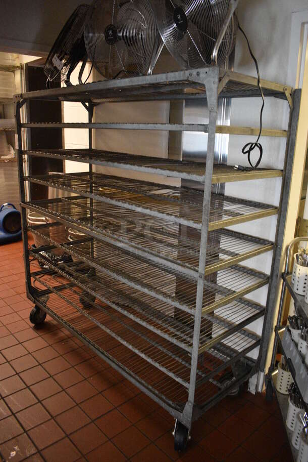 Metal 9 Tier Shelving Unit on Commercial Casters. 69x24x68. (kitchen) - Image 4 of 4