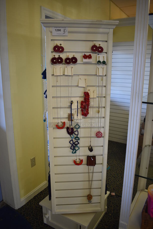 3 Various Stands w/ Contents Including Jewelry. Includes 18x18x70. 3 Times Your Bid! (yellow clothing store) - Image 6 of 7