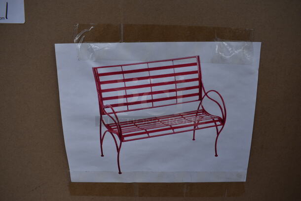 BRAND NEW IN BOX! Cape Craftsman 8MB049 Red Metal Bench. (greenhouse) - Image 1 of 7