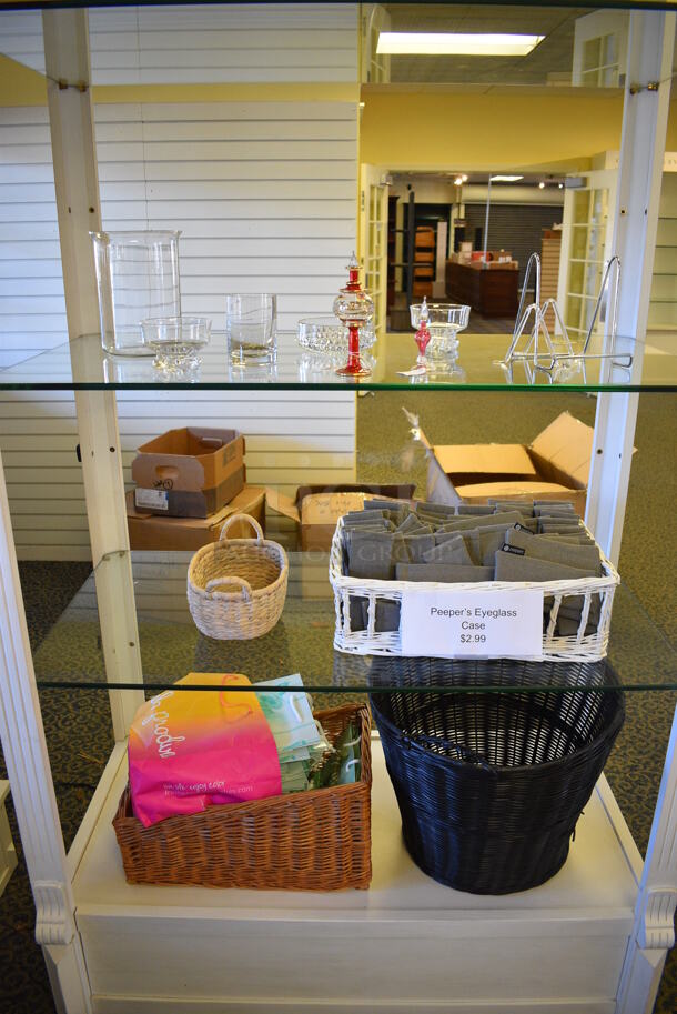 3 Various Stands w/ Contents Including Jewelry. Includes 18x18x70. 3 Times Your Bid! (yellow clothing store) - Image 7 of 7