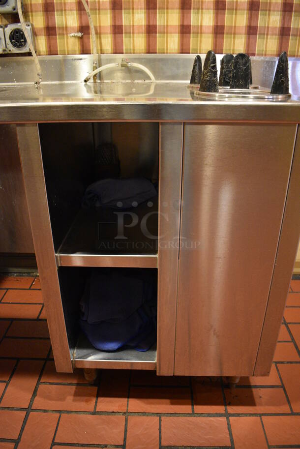 Stainless Steel Commercial Counter w/ Water Faucet, 2 Plate Returns and Under Shelves. BUYER MUST REMOVE. 106x30x40.5. (main dining room - POS Room) - Image 5 of 7