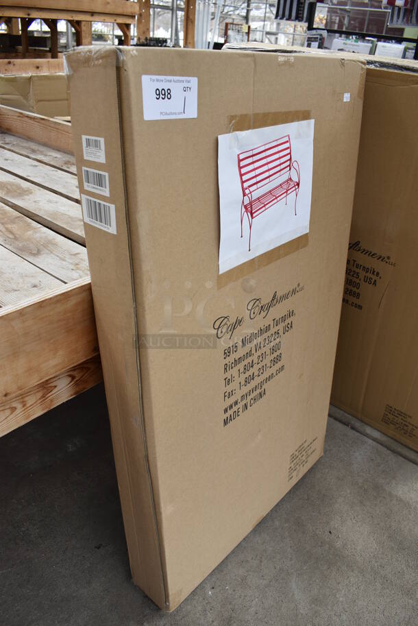 BRAND NEW IN BOX! Cape Craftsman 8MB049 Red Metal Bench. (greenhouse) - Image 6 of 7