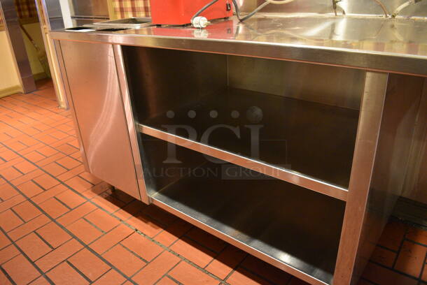 Stainless Steel Commercial Counter w/ Water Faucet, 2 Plate Returns and Under Shelves. BUYER MUST REMOVE. 106x30x40.5. (main dining room - POS Room) - Image 6 of 7
