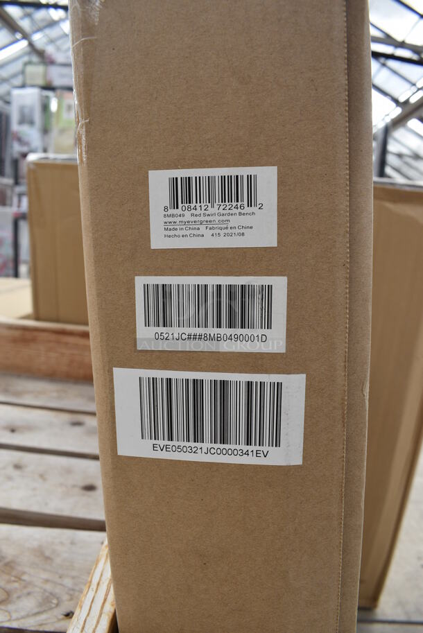 BRAND NEW IN BOX! Cape Craftsman 8MB049 Red Metal Bench. (greenhouse) - Image 7 of 7