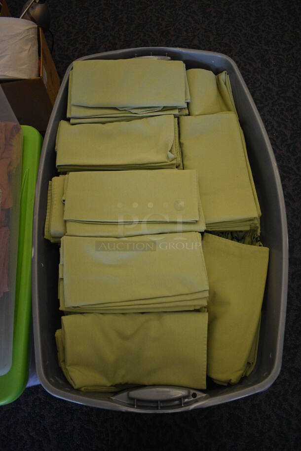 ALL ONE MONEY! Lot of 3 Poly Bins of Various Tablecloths! Includes 54x54. (ballroom) - Image 2 of 4