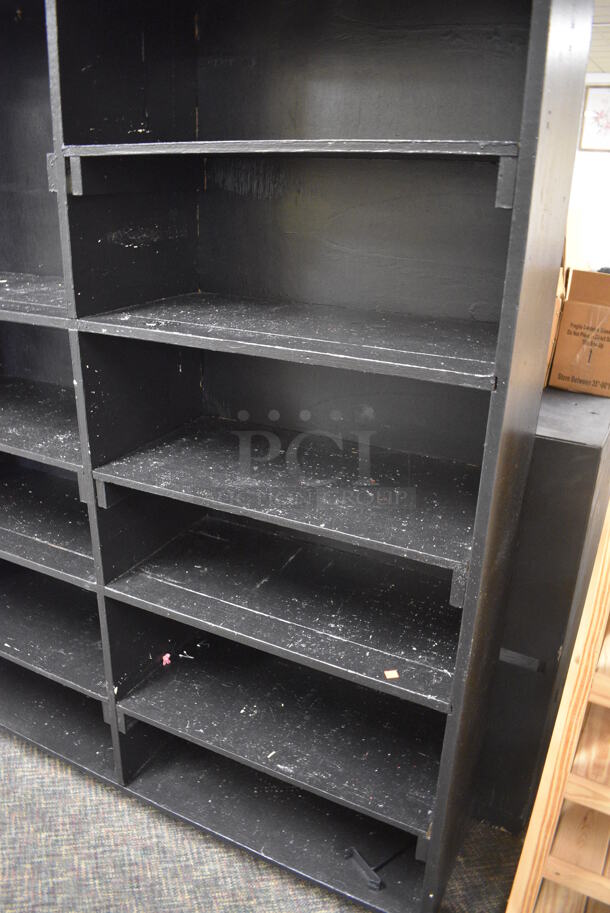 Black Wooden Shelving Unit. 55x15x66. (garden center) - Image 3 of 3