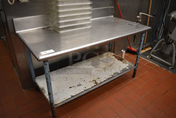 Stainless Steel Commercial Table w/ Mounted Commercial Can Opener, Back Splash and Metal Under Shelf. 60x30x39. (kitchen) - Image 5 of 5