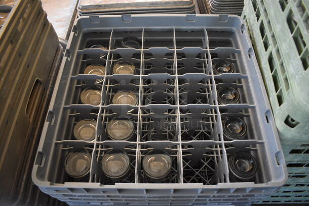 Poly Dish Caddy Dolly w/ 4 Dish Caddies and Approximately 70 Beverage Glasses on Commercial Casters. 21x21x7. 3.5x3.5x6. (back dining room) - Image 4 of 6