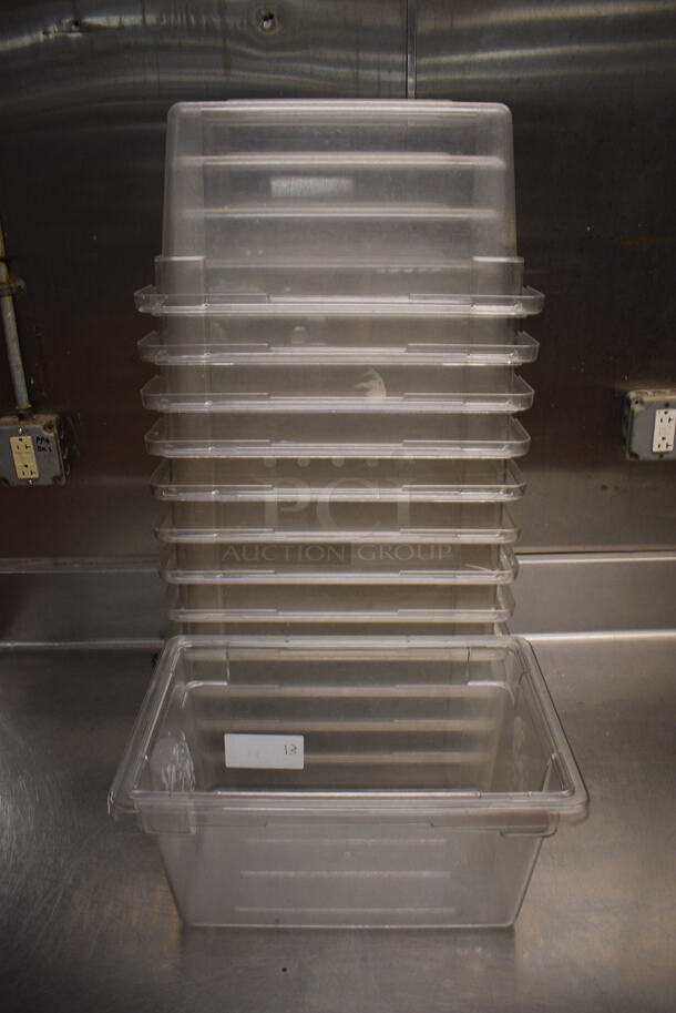 ALL ONE MONEY! Lot of 13 Clear Poly Bins! 12x18x9. (kitchen) - Image 1 of 4