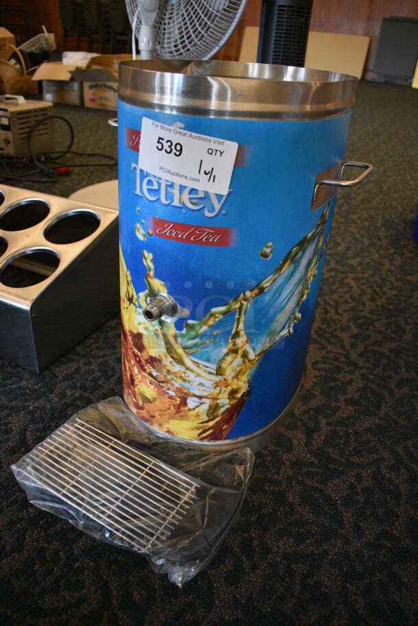 Stainless Steel Commercial Iced Tea Beverage Holder Dispenser and Drip Tray w/ Grate. No Lid. 12x18x19. (ballroom) - Image 2 of 5