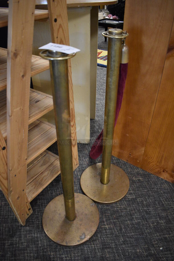 2 Metal Stanchions. 12x12x33. 2 Times Your Bid! (garden center)