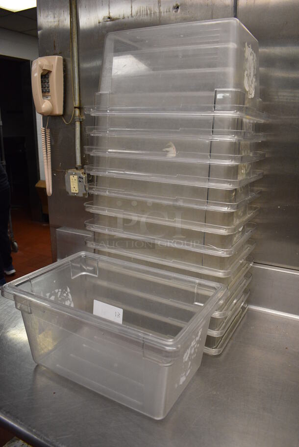 ALL ONE MONEY! Lot of 13 Clear Poly Bins! 12x18x9. (kitchen) - Image 3 of 4