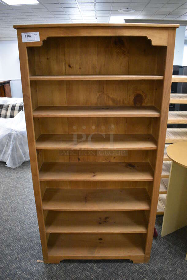 Wooden Shelving Unit. 37x13x72. (garden center) - Image 1 of 4