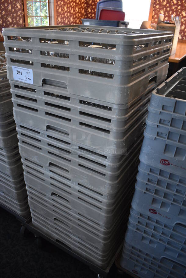 Metal Dish Caddy Dolly w/ 6 Dish Caddies and Approximately 200 Beverage Glasses on Commercial Casters. 21.5x23x32. 2.5x2.5x5.5. (back dining room) - Image 4 of 5