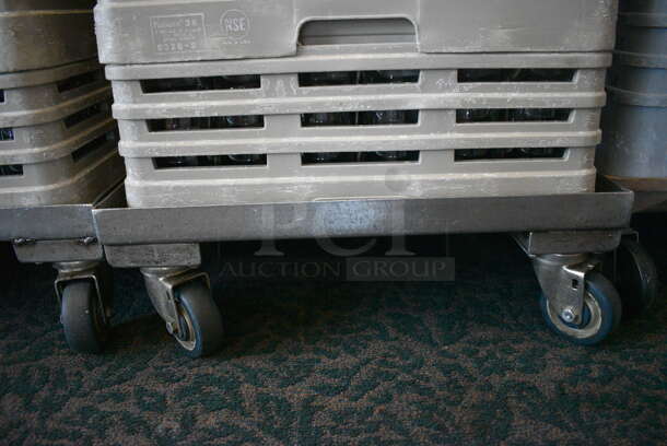 Metal Dish Caddy Dolly w/ 6 Dish Caddies and Approximately 200 Beverage Glasses on Commercial Casters. 21.5x23x32. 2.5x2.5x5.5. (back dining room) - Image 5 of 5