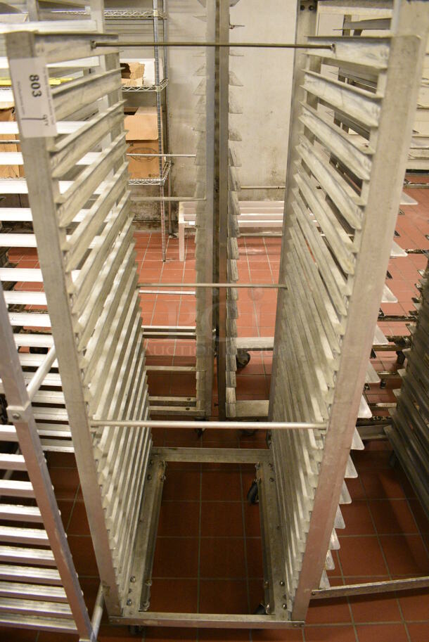 Metal Commercial Pan Transport Rack on Commercial Casters. 21.5x26x60. (bakery kitchen)
