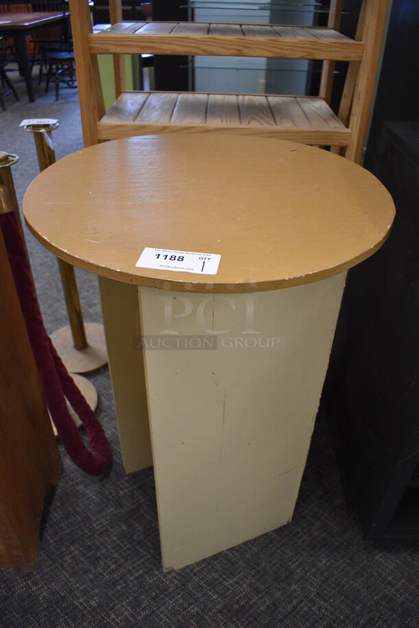 Wooden Round Table. 24x24x36. (garden center) - Image 1 of 3