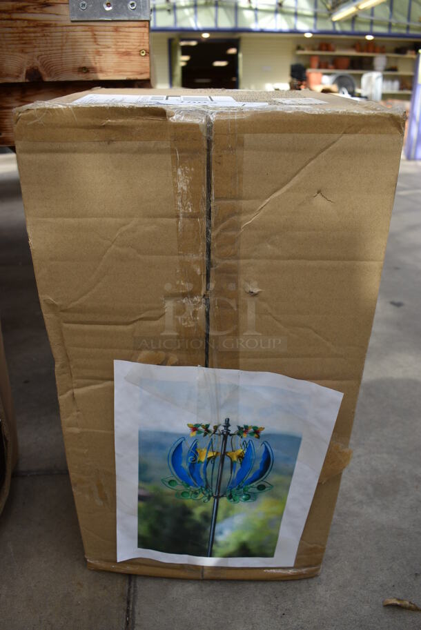 BRAND NEW IN BOX! Evergreen 75" High Metal Wind Spinner. (greenhouse) - Image 2 of 4