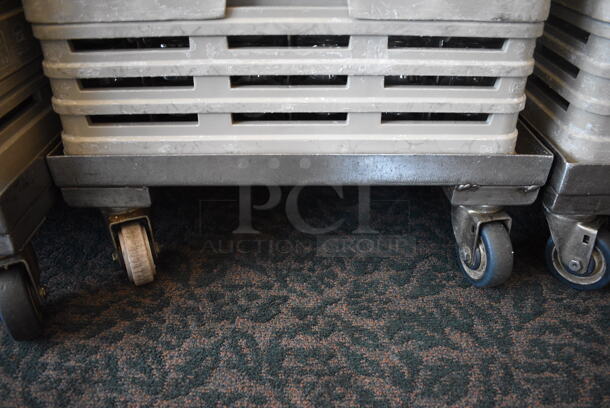Metal Dish Caddy Dolly w/ 5 Dish Caddies and Approximately 175 Beverage Glasses on Commercial Casters. 21.5x23x32. 2.5x2.5x5.5. (back dining room) - Image 4 of 4