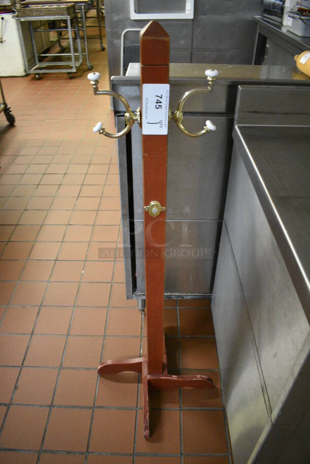 Wooden Coat Rack. 17x17x48. (bakery kitchen) - Image 1 of 4