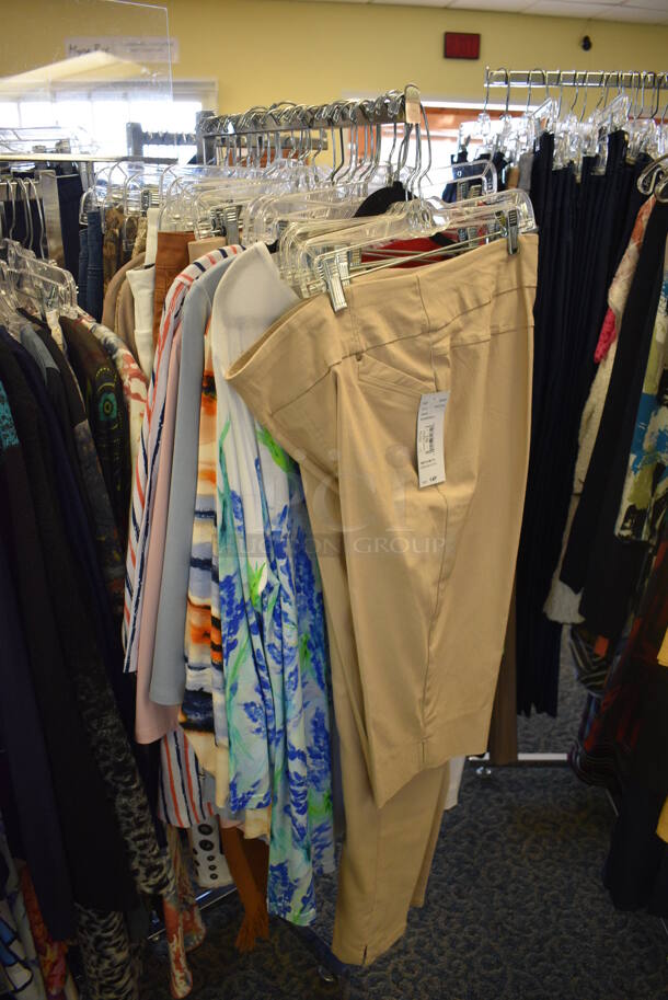 ALL ONE MONEY! Lot of 3 Metal Racks of Various BRAND NEW Clothes! Includes 42x42x60. (yellow clothing store) - Image 7 of 11