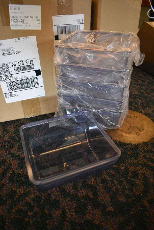7 Boxes of 6 BRAND NEW! San Jamar Blue Poly Drop Ins For Bar Top Rails. Total of 40 Bins. 6x6x3. 7 Times Your Bid! (ballroom) - Image 3 of 5