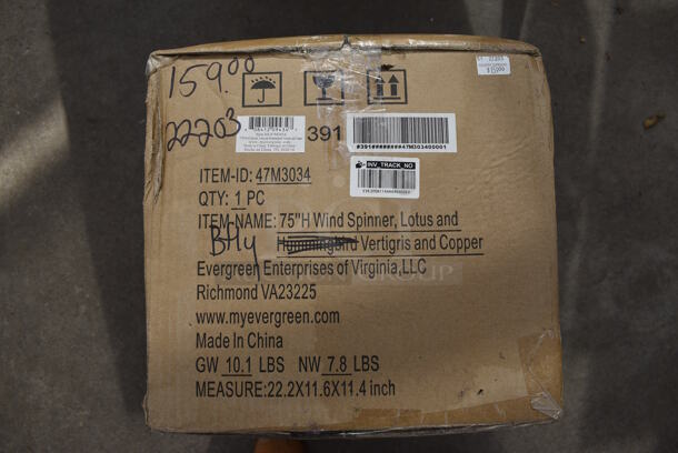 BRAND NEW IN BOX! Evergreen 75" High Metal Wind Spinner. (greenhouse) - Image 4 of 4