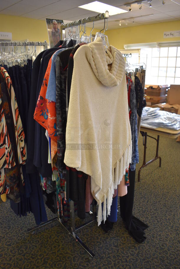 ALL ONE MONEY! Lot of 3 Metal Racks of Various BRAND NEW Clothes! Includes 42x42x60. (yellow clothing store) - Image 9 of 11
