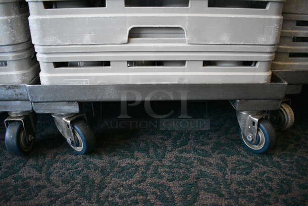 Metal Dish Caddy Dolly w/ 7 Dish Caddies and Approximately 100 White Ceramic Mugs on Commercial Casters. 21.5x23x32. 4.5x3.5x3.5. (back dining room) - Image 5 of 5