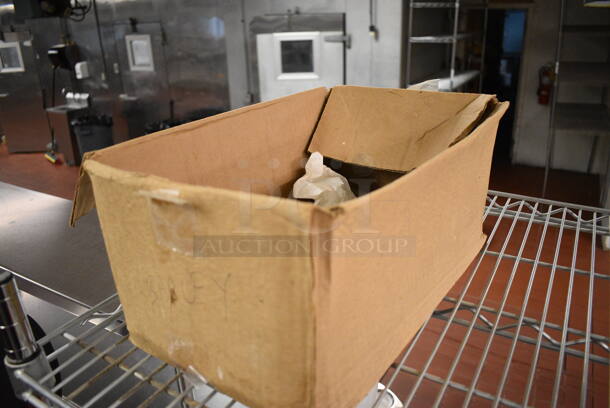 Chrome Finish 3 Tier Shelving Unit w/ Contents Including Two FMP Timers and Various Paper Products. BUYER MUST DISMANTLE. PCI CANNOT DISMANTLE FOR SHIPPING. PLEASE CONSIDER FREIGHT CHARGES. 54x24x74. (kitchen) - Image 7 of 7
