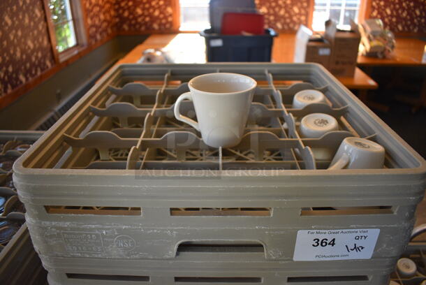 Metal Dish Caddy Dolly w/ 12 Dish Caddies and Approximately 175 White Ceramic Mugs on Commercial Casters. 21.5x23x32. 4.5x3.5x3.5. (back dining room) - Image 2 of 4