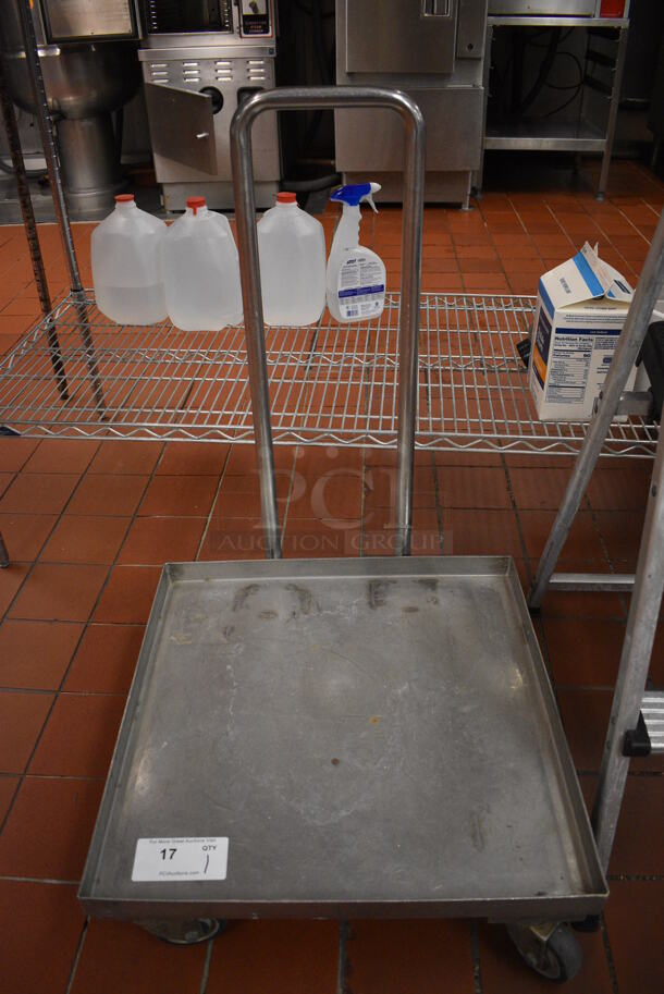 Metal Commercial Dolly w/ Push Handle on Commercial Casters. 21x23x33. (kitchen) - Image 1 of 3