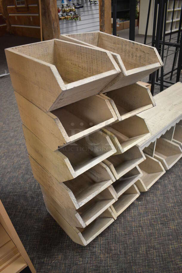 ALL ONE MONEY! Lot of Wooden Unit w/16 Cubbies. 41.5x12x17. (garden center) - Image 4 of 5