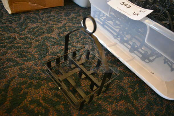 ALL ONE MONEY! Lot of 20 Black Metal Countertop Condiment Holders in Clear Bin! 5x5x6.5. (ballroom) - Image 3 of 4