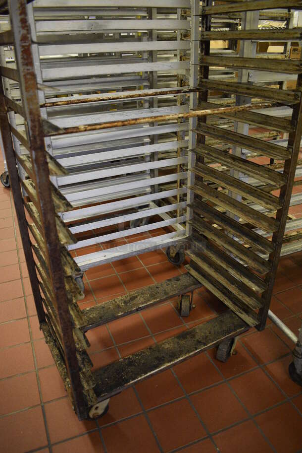 Metal Commercial Pan Transport Rack w/ Top Guide For Rack Oven on Commercial Casters. 28.5x18x69.5. (bakery kitchen) - Image 4 of 4