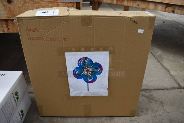 BRAND NEW IN BOX! Kinetic Peacock Spiral Wind Spinner. (greenhouse) - Image 2 of 5