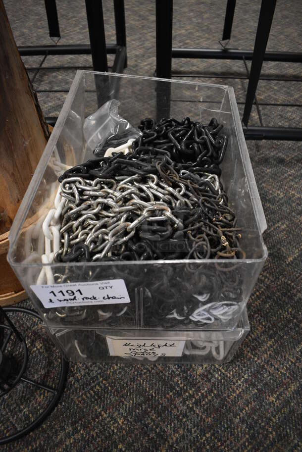 ALL ONE MONEY! Lot of Various Metal Stand, Wooden Pieces and Chains! (garden center) - Image 3 of 4