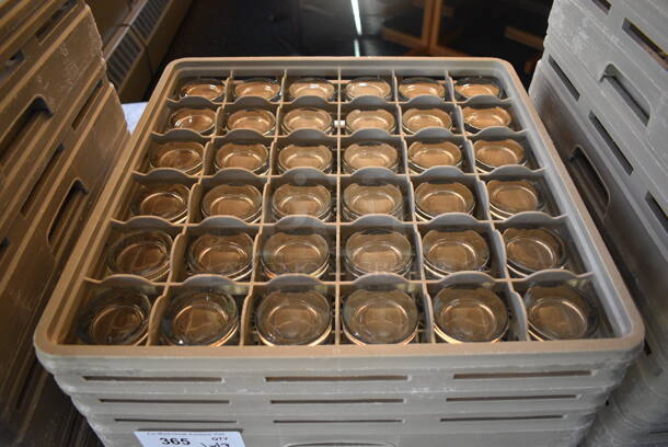 Metal Dish Caddy Dolly w/ 7 Dish Caddies and Approximately 250 Beverage Glasses on Commercial Casters. 21.5x23x32. 2.5x2.5x5.5. (back dining room) - Image 4 of 5