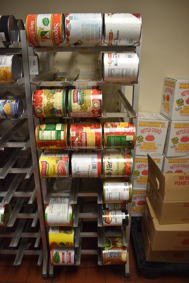 Metal Commercial #10 Can Rack. Does Not Include Contents. 25x36x70. (kitchen) - Image 1 of 3