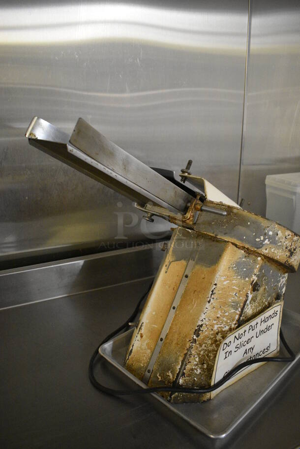 Metal Commercial Countertop Bagel Slicer. 115 Volts, 1 Phase. 12x33x20. Unit Was In Working Condition When Restaurant Closed. (bakery kitchen) - Image 2 of 6