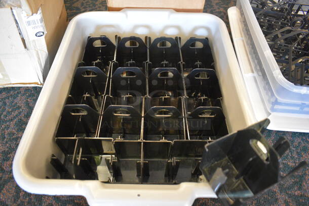 ALL ONE MONEY! Lot of 2 Bins of Black Poly Countertop Jelly Holders in Clear Bin! 4.5x3.5x4. (ballroom) - Image 3 of 4