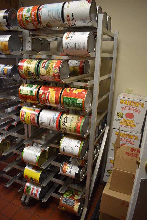 Metal Commercial #10 Can Rack. Does Not Include Contents. 25x36x70. (kitchen) - Image 3 of 3