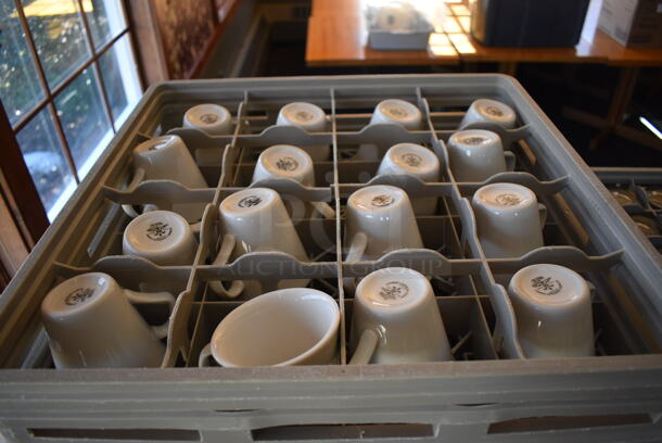 Metal Dish Caddy Dolly w/ 12 Dish Caddies and Approximately 190 White Ceramic Mugs on Commercial Casters. 21.5x23x32. 4.5x3.5x3.5. (back dining room) - Image 3 of 5