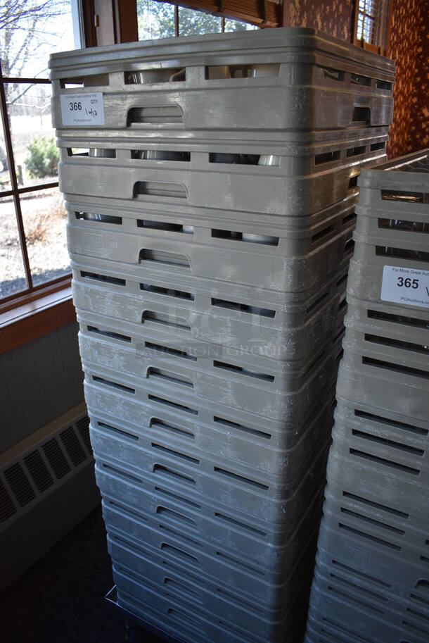 Metal Dish Caddy Dolly w/ 12 Dish Caddies and Approximately 190 White Ceramic Mugs on Commercial Casters. 21.5x23x32. 4.5x3.5x3.5. (back dining room) - Image 4 of 5