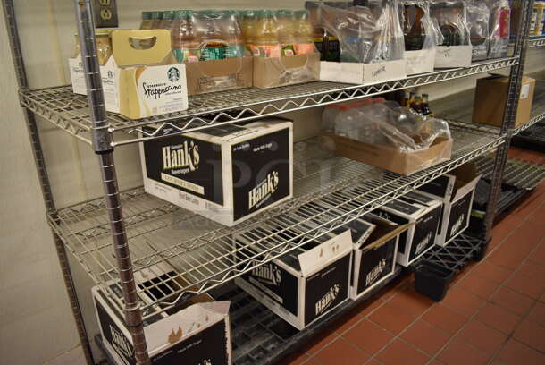 Chrome Finish 5 Tier Shelving Unit. Does Not Come w/ Contents. BUYER MUST DISMANTLE. PCI CANNOT DISMANTLE FOR SHIPPING. PLEASE CONSIDER FREIGHT CHARGES. 72x24x87. (bakery kitchen) - Image 3 of 3