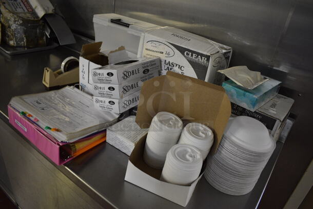 ALL ONE MONEY! Lot of Various Items Including Gloves, Lids and Poly Bin! (bakery kitchen) - Image 2 of 4