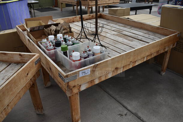 Wooden Stand w/ Contents Including Spray Paint. 72.5x72.5x28.5. (greenhouse) - Image 6 of 6